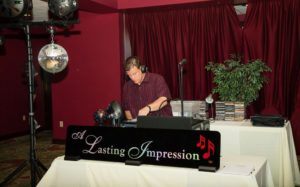 Randy Drewel of A Lasting Impression at his DJ post