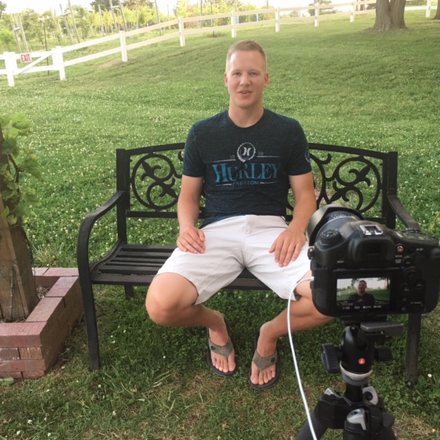 Love story videos -- groom in front of camera