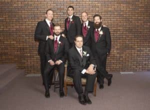 Groom Ryan with his groomsmen