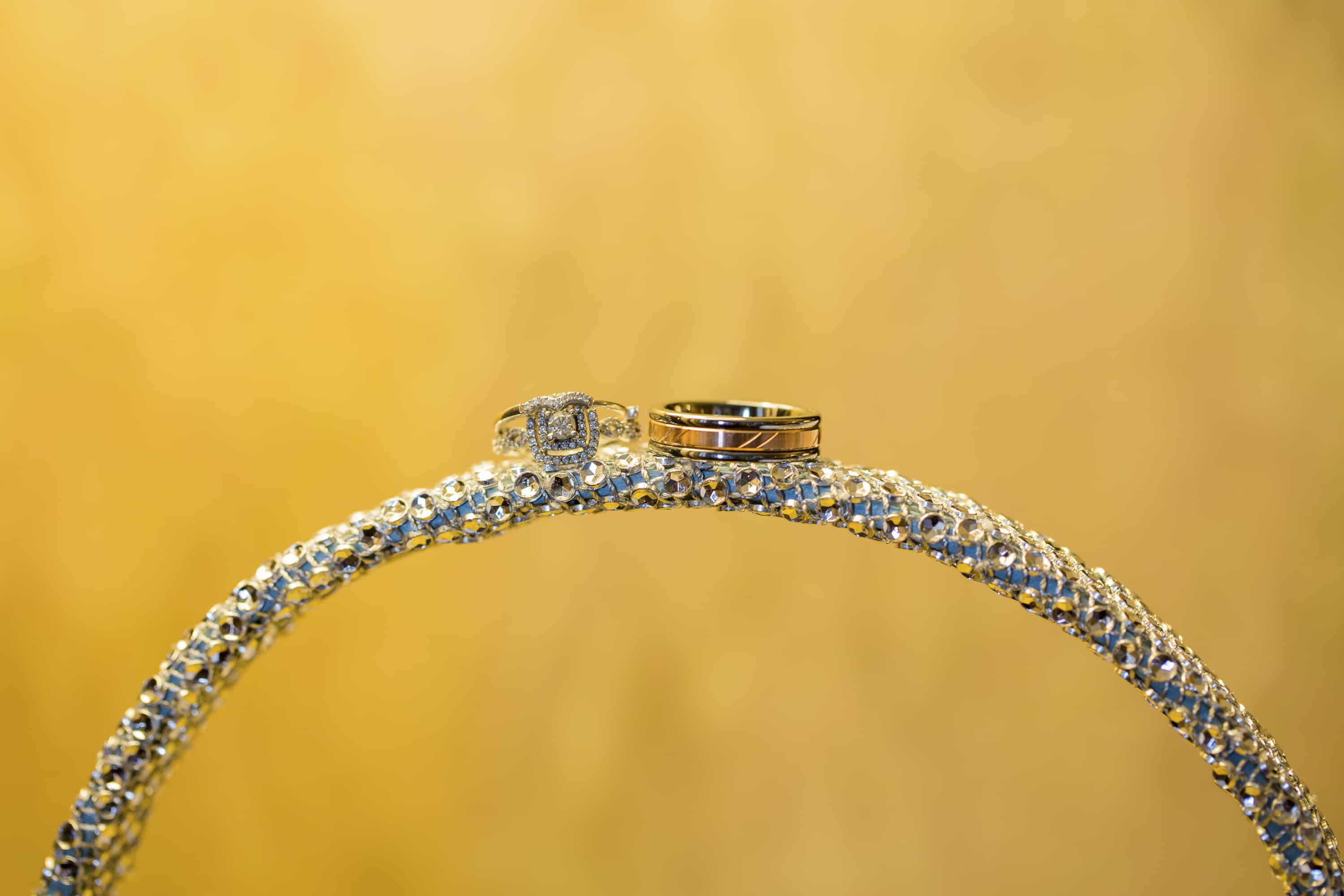 Bride and groom rings given at Havelock Social Hall wedding