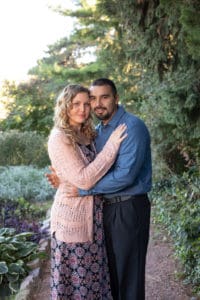 Engaged couple embrace during their photo shoot