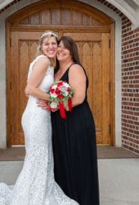 bride with her mom