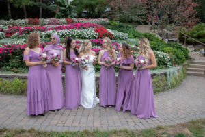 Bride and bridesmaids chat