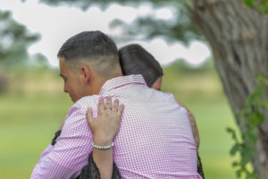 couple embrace