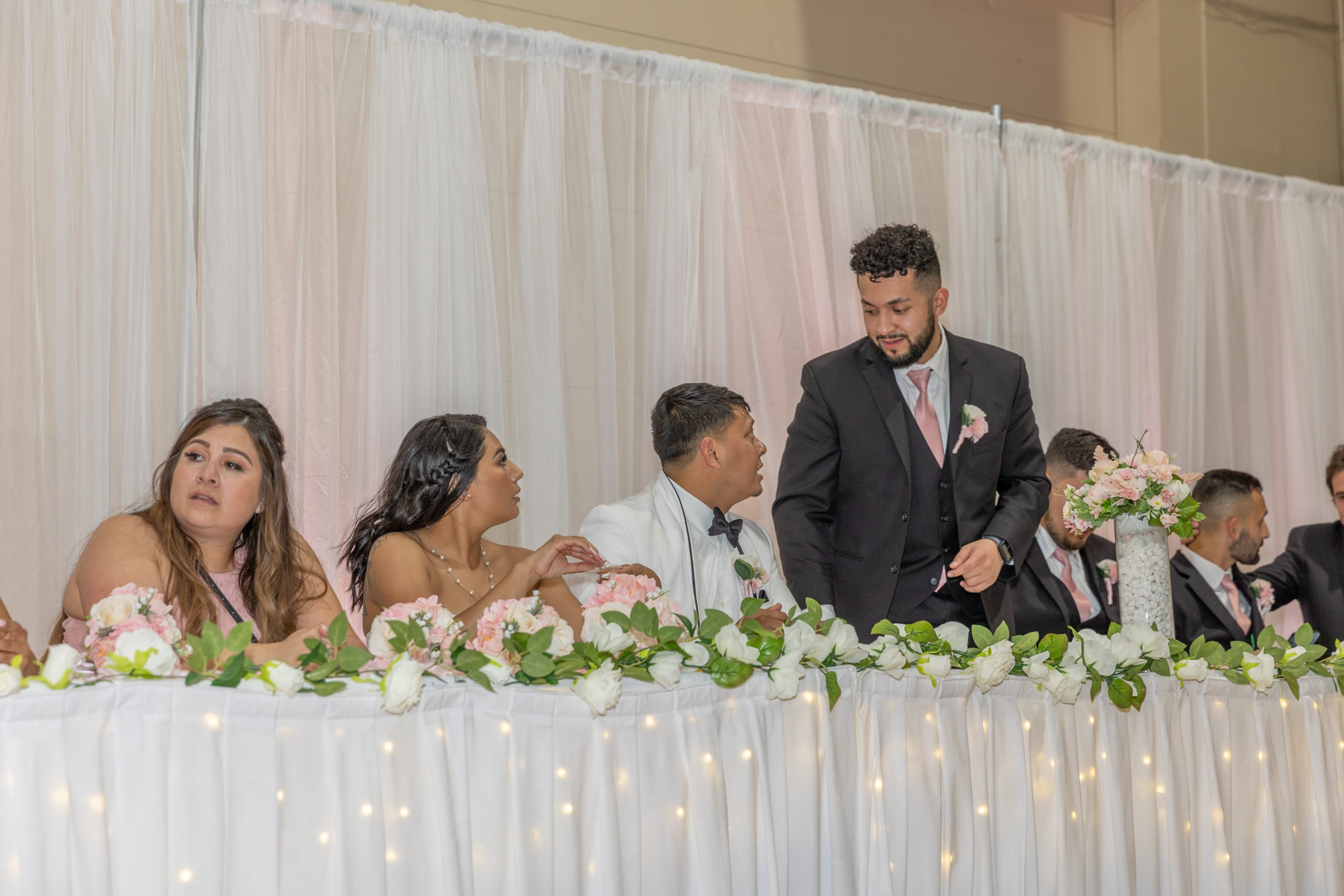 groomsman giving his toast at a Courtside Banquet Hall wedding